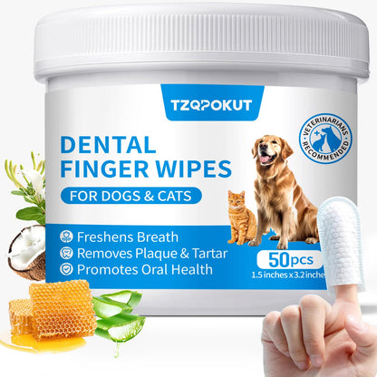 FreshBreath Dog Dental Wipes - Plaque & Breath Control 50ct